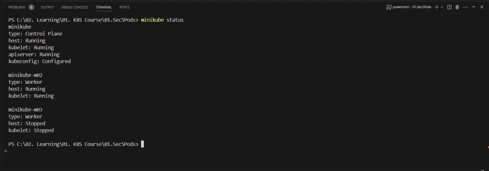 Figure 2 - Deploying Your First Pod in Kubernetes | Kubernetes Minikube Status