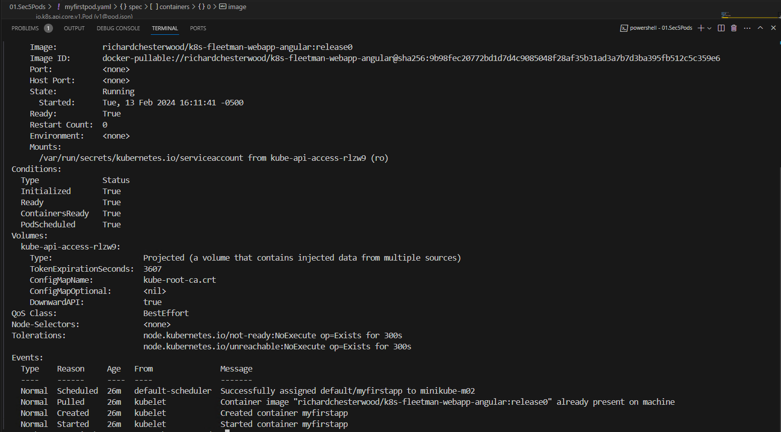 Figure 4 - Deploying Your First Pod in Kubernetes | K8S Pod Parameters and Events