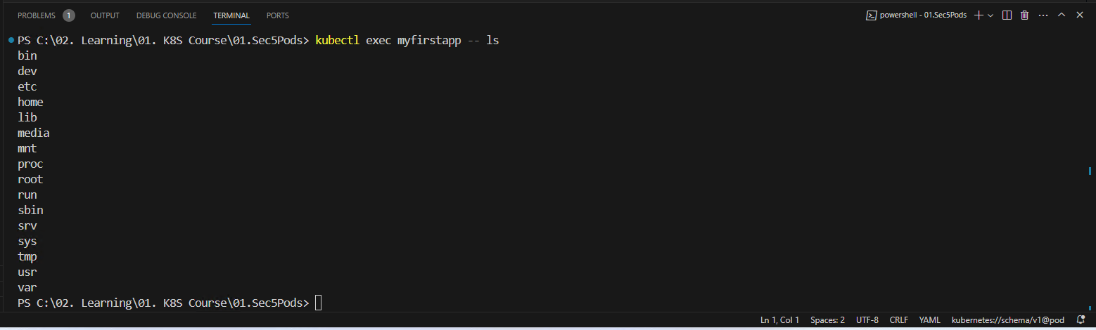 Figure 5 - Deploying Your First Pod in Kubernetes | K8S Pod File Structure via Terminal