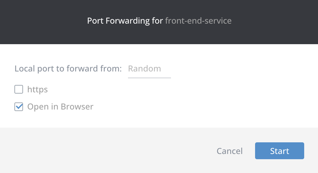 Figure 12 - Kubernetes Lens | Port forwarding service