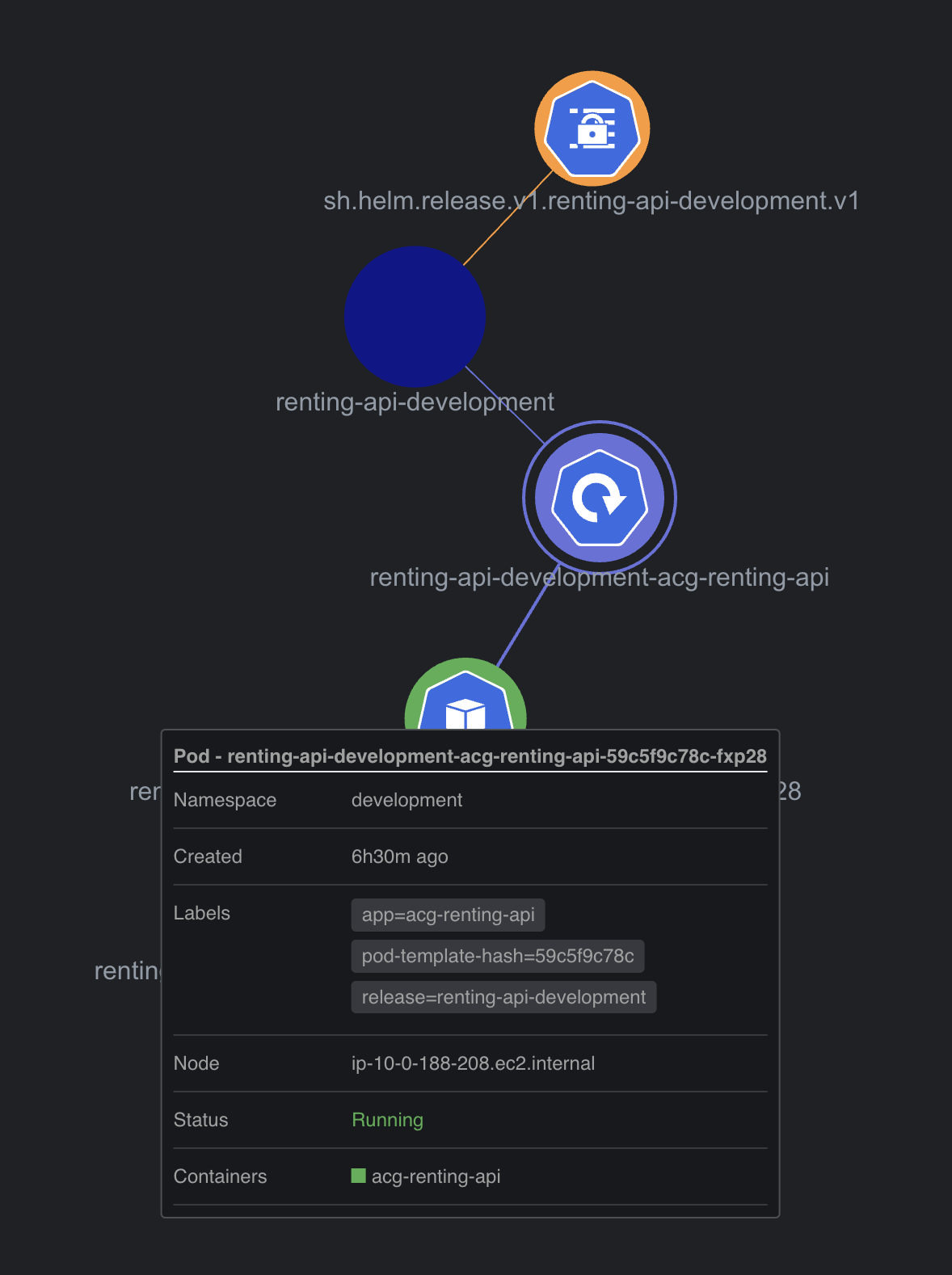 Figure 16 - Kubernetes Lens | Viewing a specific pod via Kubernetes Lens