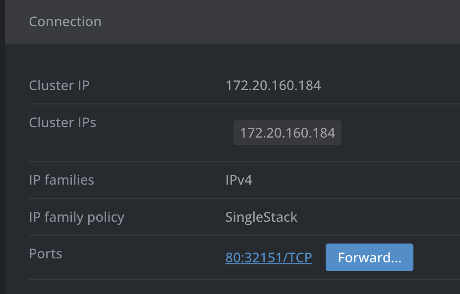 Figure 11 - Kubernetes Lens | Changing network settings