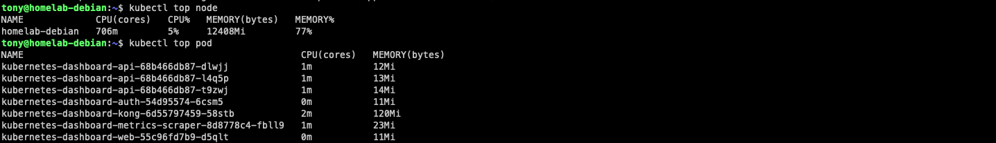 Figure 1 - Metrics Server | Retrieving metrics using the `kubectl top` command.