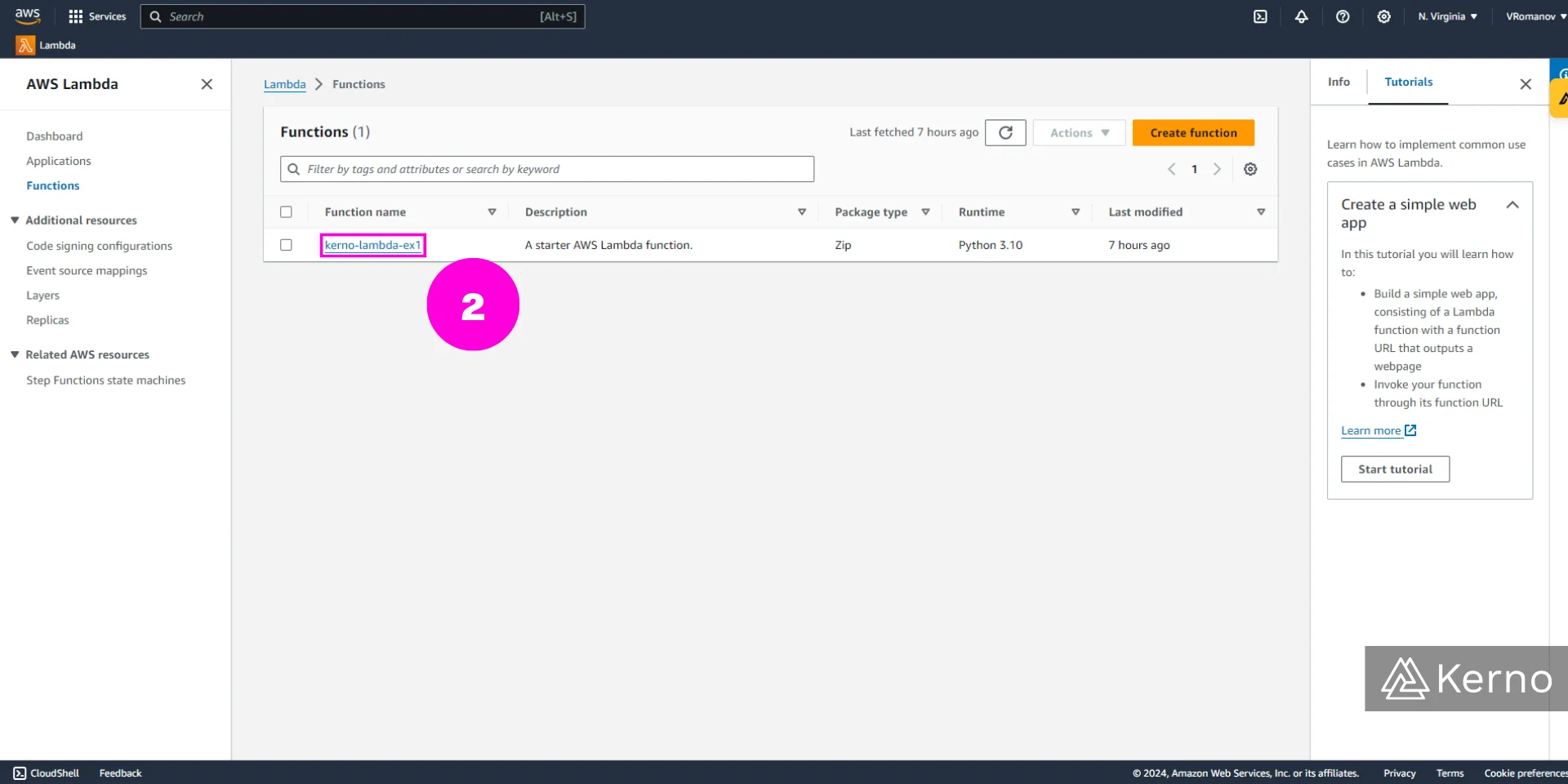 Figure 7 - Serverless Architectures & AWS Lambda Introduction | Locate the Code Source and Start Testing